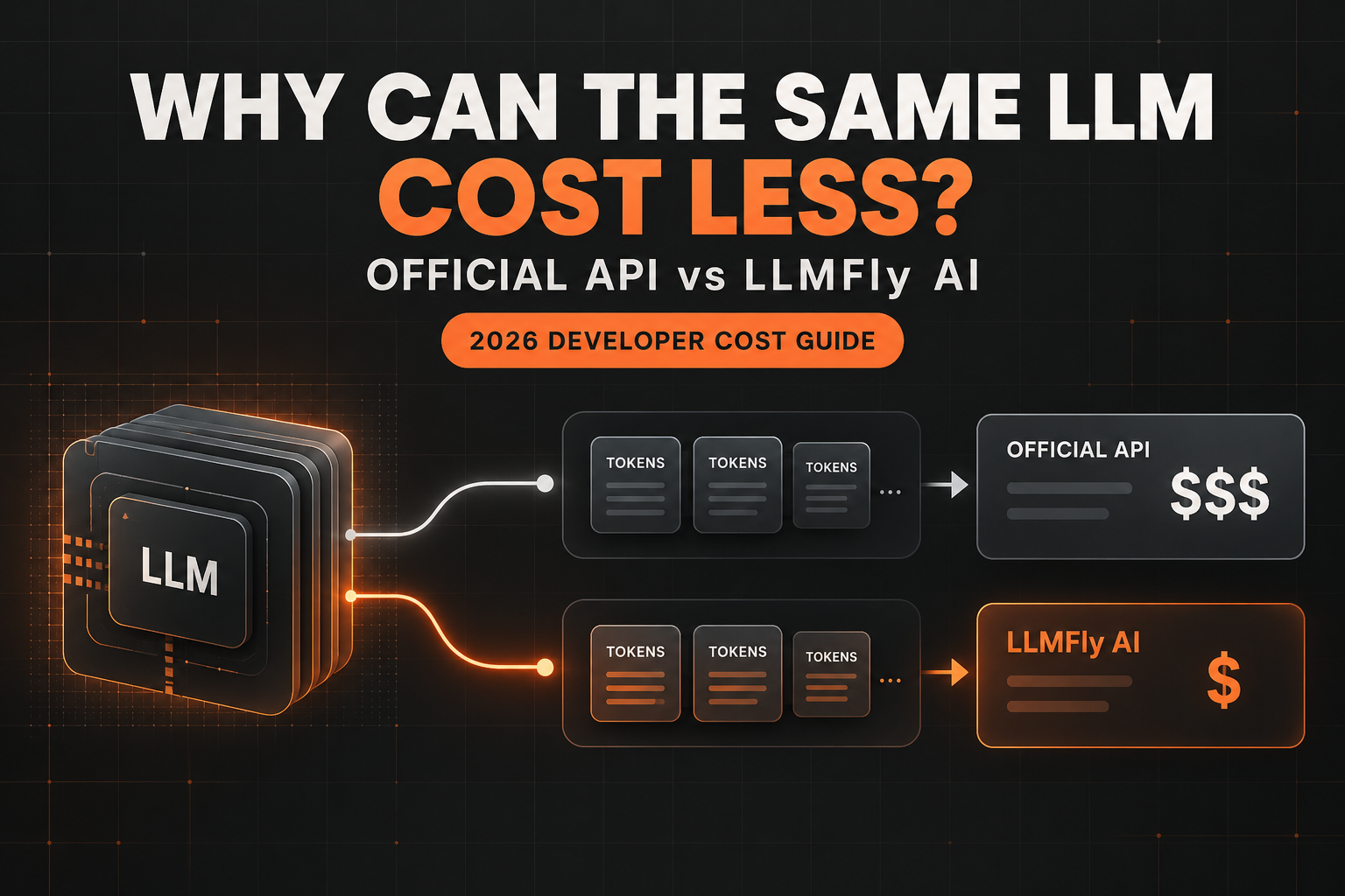 Why the same LLM API can cost less through LLMFly AI than the official API in 2026